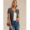 image:imageGRACE KARIN Short Sleeve Cardigan Summer Button up Sweaters for Women Lightweight Crew Neck Casual OutfitsGray Heather