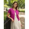image:imageGRACE KARIN Short Sleeve Cardigan Summer Button up Sweaters for Women Lightweight Crew Neck Casual OutfitsHot Pink