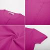 image:imageGRACE KARIN Short Sleeve Cardigan Summer Button up Sweaters for Women Lightweight Crew Neck Casual OutfitsHot Pink