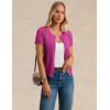 image:imageGRACE KARIN Short Sleeve Cardigan Summer Button up Sweaters for Women Lightweight Crew Neck Casual OutfitsHot Pink