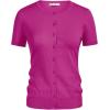 image:imageGRACE KARIN Short Sleeve Cardigan Summer Button up Sweaters for Women Lightweight Crew Neck Casual OutfitsHot Pink