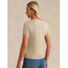 image:imageGRACE KARIN Short Sleeve Cardigan Summer Button up Sweaters for Women Lightweight Crew Neck Casual OutfitsLight Apricot