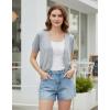 image:imageGRACE KARIN Short Sleeve Cardigan Summer Button up Sweaters for Women Lightweight Crew Neck Casual OutfitsLight Gray