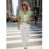 image:imageGRACE KARIN Short Sleeve Cardigan Summer Button up Sweaters for Women Lightweight Crew Neck Casual OutfitsLight Green