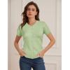 image:imageGRACE KARIN Short Sleeve Cardigan Summer Button up Sweaters for Women Lightweight Crew Neck Casual OutfitsLight Green