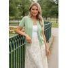 image:imageGRACE KARIN Short Sleeve Cardigan Summer Button up Sweaters for Women Lightweight Crew Neck Casual OutfitsLight Green