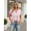 image:imageGRACE KARIN Short Sleeve Cardigan Summer Button up Sweaters for Women Lightweight Crew Neck Casual OutfitsLight Pink