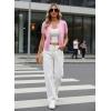 image:imageGRACE KARIN Short Sleeve Cardigan Summer Button up Sweaters for Women Lightweight Crew Neck Casual OutfitsLight Pink