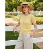 image:imageGRACE KARIN Short Sleeve Cardigan Summer Button up Sweaters for Women Lightweight Crew Neck Casual OutfitsLight Yellow