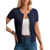 image:imageGRACE KARIN Short Sleeve Cardigan Summer Button up Sweaters for Women Lightweight Crew Neck Casual OutfitsNavy