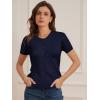image:imageGRACE KARIN Short Sleeve Cardigan Summer Button up Sweaters for Women Lightweight Crew Neck Casual OutfitsNavy
