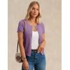 image:imageGRACE KARIN Short Sleeve Cardigan Summer Button up Sweaters for Women Lightweight Crew Neck Casual OutfitsPurple