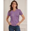 image:imageGRACE KARIN Short Sleeve Cardigan Summer Button up Sweaters for Women Lightweight Crew Neck Casual OutfitsPurple