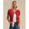 image:imageGRACE KARIN Short Sleeve Cardigan Summer Button up Sweaters for Women Lightweight Crew Neck Casual OutfitsRed