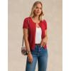 image:imageGRACE KARIN Short Sleeve Cardigan Summer Button up Sweaters for Women Lightweight Crew Neck Casual OutfitsRed
