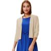 image:imageGRACE KARIN Women Cardigan Sweaters Lightweight Knit Cropped Cardigans Trendy 34 Sleeve Shrug Bolero S3XLBeige