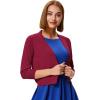 image:imageGRACE KARIN Women Cardigan Sweaters Lightweight Knit Cropped Cardigans Trendy 34 Sleeve Shrug Bolero S3XLBurgundy