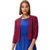image:imageGRACE KARIN Women Cardigan Sweaters Lightweight Knit Cropped Cardigans Trendy 34 Sleeve Shrug Bolero S3XLBurgundy