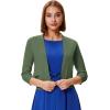 image:imageGRACE KARIN Women Cardigan Sweaters Lightweight Knit Cropped Cardigans Trendy 34 Sleeve Shrug Bolero S3XLDark Olive Green