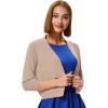 image:imageGRACE KARIN Women Cardigan Sweaters Lightweight Knit Cropped Cardigans Trendy 34 Sleeve Shrug Bolero S3XLKhaki