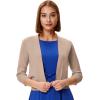 image:imageGRACE KARIN Women Cardigan Sweaters Lightweight Knit Cropped Cardigans Trendy 34 Sleeve Shrug Bolero S3XLKhaki