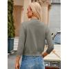 image:imageGRACE KARIN Women Cardigan Sweaters Lightweight Knit Cropped Cardigans Trendy 34 Sleeve Shrug Bolero S3XLKhaki Grey