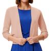 image:imageGRACE KARIN Women Cardigan Sweaters Lightweight Knit Cropped Cardigans Trendy 34 Sleeve Shrug Bolero S3XLPeach Pink