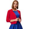 image:imageGRACE KARIN Women Cardigan Sweaters Lightweight Knit Cropped Cardigans Trendy 34 Sleeve Shrug Bolero S3XLRed