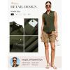 image:imageGRACE KARIN Women Sleeveless Button Down Shirts Summer Solid Dressy Casual Blouse V Neck Tank Top Business Work 2026 TrendyArmy Green