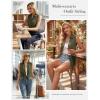 image:imageGRACE KARIN Women Sleeveless Button Down Shirts Summer Solid Dressy Casual Blouse V Neck Tank Top Business Work 2026 TrendyArmy Green