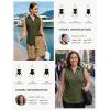 image:imageGRACE KARIN Women Sleeveless Button Down Shirts Summer Solid Dressy Casual Blouse V Neck Tank Top Business Work 2026 TrendyArmy Green