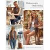 image:imageGRACE KARIN Women Sleeveless Button Down Shirts Summer Solid Dressy Casual Blouse V Neck Tank Top Business Work 2026 TrendyCoffee