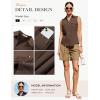 image:imageGRACE KARIN Women Sleeveless Button Down Shirts Summer Solid Dressy Casual Blouse V Neck Tank Top Business Work 2026 TrendyCoffee