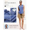 image:imageGRACE KARIN Women Sleeveless Button Down Shirts Summer Solid Dressy Casual Blouse V Neck Tank Top Business Work 2026 TrendyDark Denim Blue