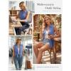 image:imageGRACE KARIN Women Sleeveless Button Down Shirts Summer Solid Dressy Casual Blouse V Neck Tank Top Business Work 2026 TrendyDark Denim Blue