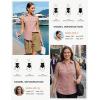 image:imageGRACE KARIN Women Sleeveless Button Down Shirts Summer Solid Dressy Casual Blouse V Neck Tank Top Business Work 2026 TrendyDusty Pink