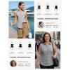 image:imageGRACE KARIN Women Sleeveless Button Down Shirts Summer Solid Dressy Casual Blouse V Neck Tank Top Business Work 2026 TrendyFlower Gray