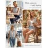 image:imageGRACE KARIN Women Sleeveless Button Down Shirts Summer Solid Dressy Casual Blouse V Neck Tank Top Business Work 2026 TrendyFlower Gray