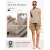 image:imageGRACE KARIN Women Sleeveless Button Down Shirts Summer Solid Dressy Casual Blouse V Neck Tank Top Business Work 2026 TrendyKhaki