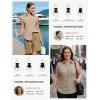 image:imageGRACE KARIN Women Sleeveless Button Down Shirts Summer Solid Dressy Casual Blouse V Neck Tank Top Business Work 2026 TrendyKhaki