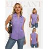 image:imageGRACE KARIN Women Sleeveless Button Down Shirts Summer Solid Dressy Casual Blouse V Neck Tank Top Business Work 2026 TrendyLight Purple