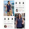 image:imageGRACE KARIN Women Sleeveless Button Down Shirts Summer Solid Dressy Casual Blouse V Neck Tank Top Business Work 2026 TrendyNavy Blue
