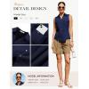 image:imageGRACE KARIN Women Sleeveless Button Down Shirts Summer Solid Dressy Casual Blouse V Neck Tank Top Business Work 2026 TrendyNavy Blue