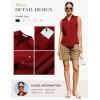image:imageGRACE KARIN Women Sleeveless Button Down Shirts Summer Solid Dressy Casual Blouse V Neck Tank Top Business Work 2026 TrendyRed