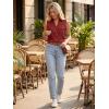image:imageGRACE KARIN Women Sleeveless Button Down Shirts Summer Solid Dressy Casual Blouse V Neck Tank Top Business Work 2026 TrendyRed