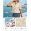 image:imageGRACE KARIN Womens 2026 Summer Short Sleeve Tops Dressy Casual V Neck Blouses Trendy Button Down Shirts Work OfficeApricot