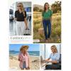 image:imageGRACE KARIN Womens 2026 Summer Short Sleeve Tops Dressy Casual V Neck Blouses Trendy Button Down Shirts Work OfficeArmy Green