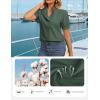 image:imageGRACE KARIN Womens 2026 Summer Short Sleeve Tops Dressy Casual V Neck Blouses Trendy Button Down Shirts Work OfficeArmy Green