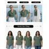 image:imageGRACE KARIN Womens 2026 Summer Short Sleeve Tops Dressy Casual V Neck Blouses Trendy Button Down Shirts Work OfficeArmy Green