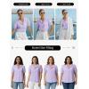 image:imageGRACE KARIN Womens 2026 Summer Short Sleeve Tops Dressy Casual V Neck Blouses Trendy Button Down Shirts Work OfficeLight Purple